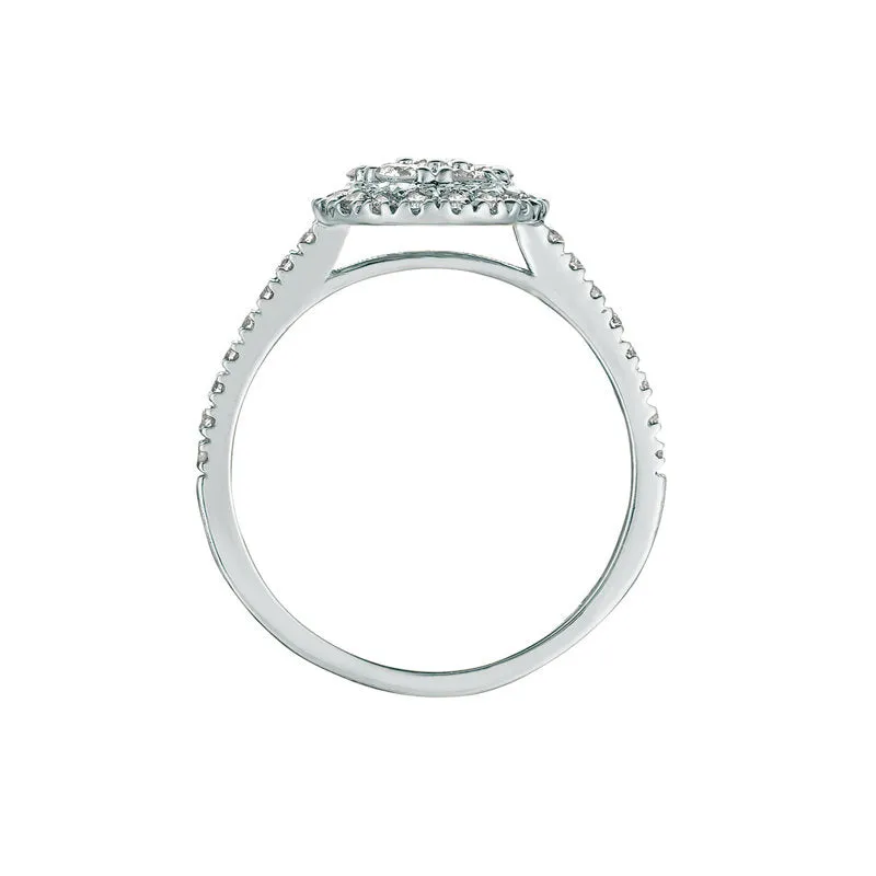 0.75 Carat Natural Diamond Ring G SI 14K White Gold