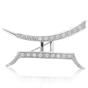 1/2 cttw Diamond Prong Set Brooch Pin in 14K Gold