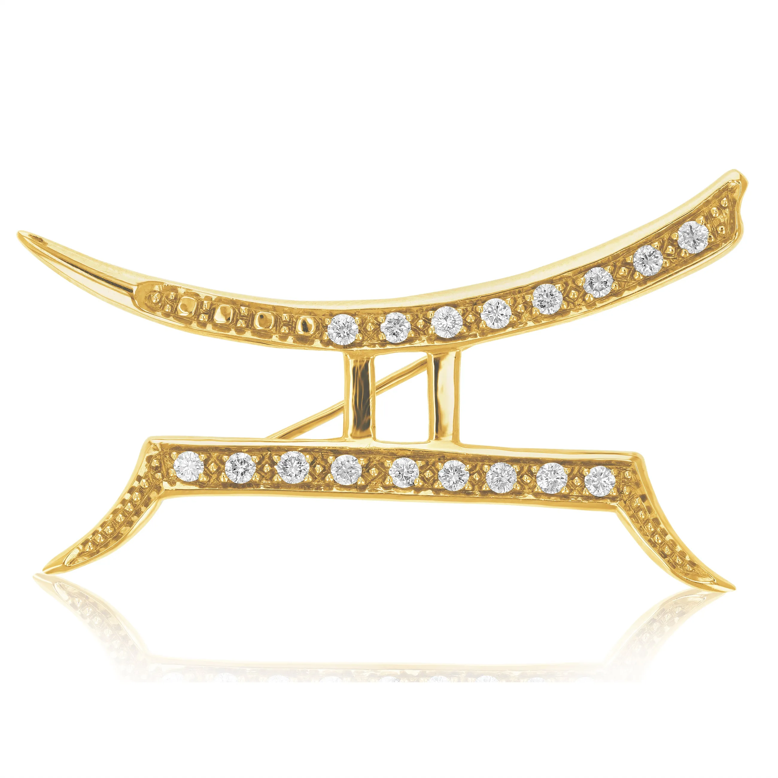 1/2 cttw Diamond Prong Set Brooch Pin in 14K Gold