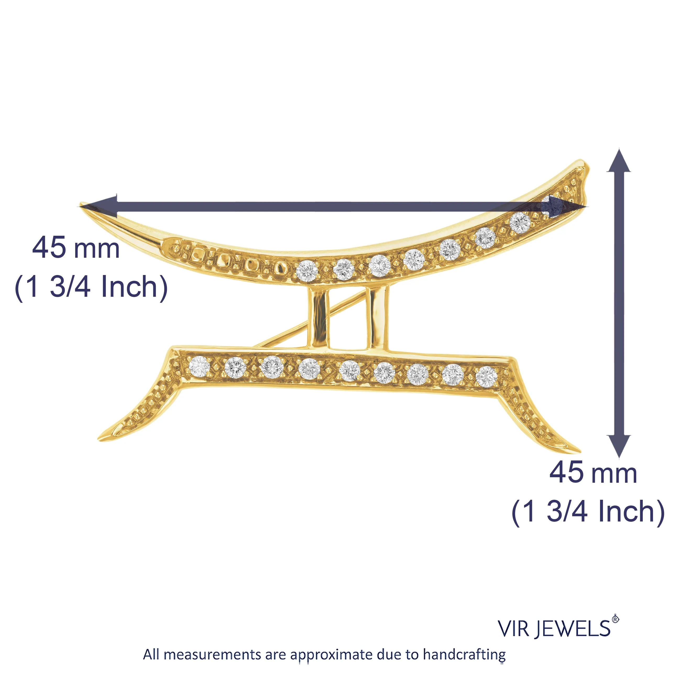 1/2 cttw Diamond Prong Set Brooch Pin in 14K Gold