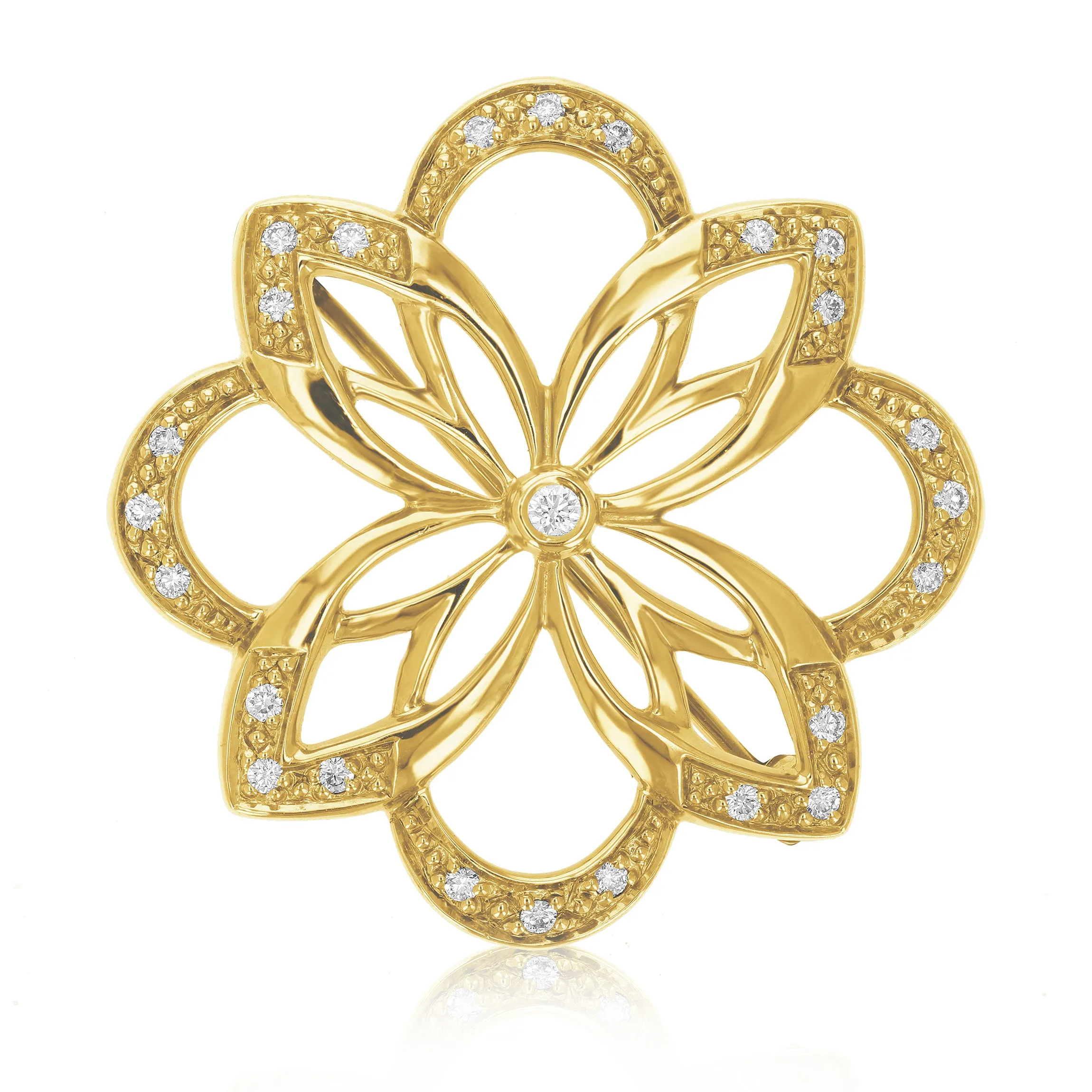 1/4 cttw Diamond Brooch Pin in 14K Gold