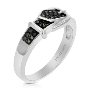1/6 cttw Black Diamond Belt Band in .925 Sterling Silver