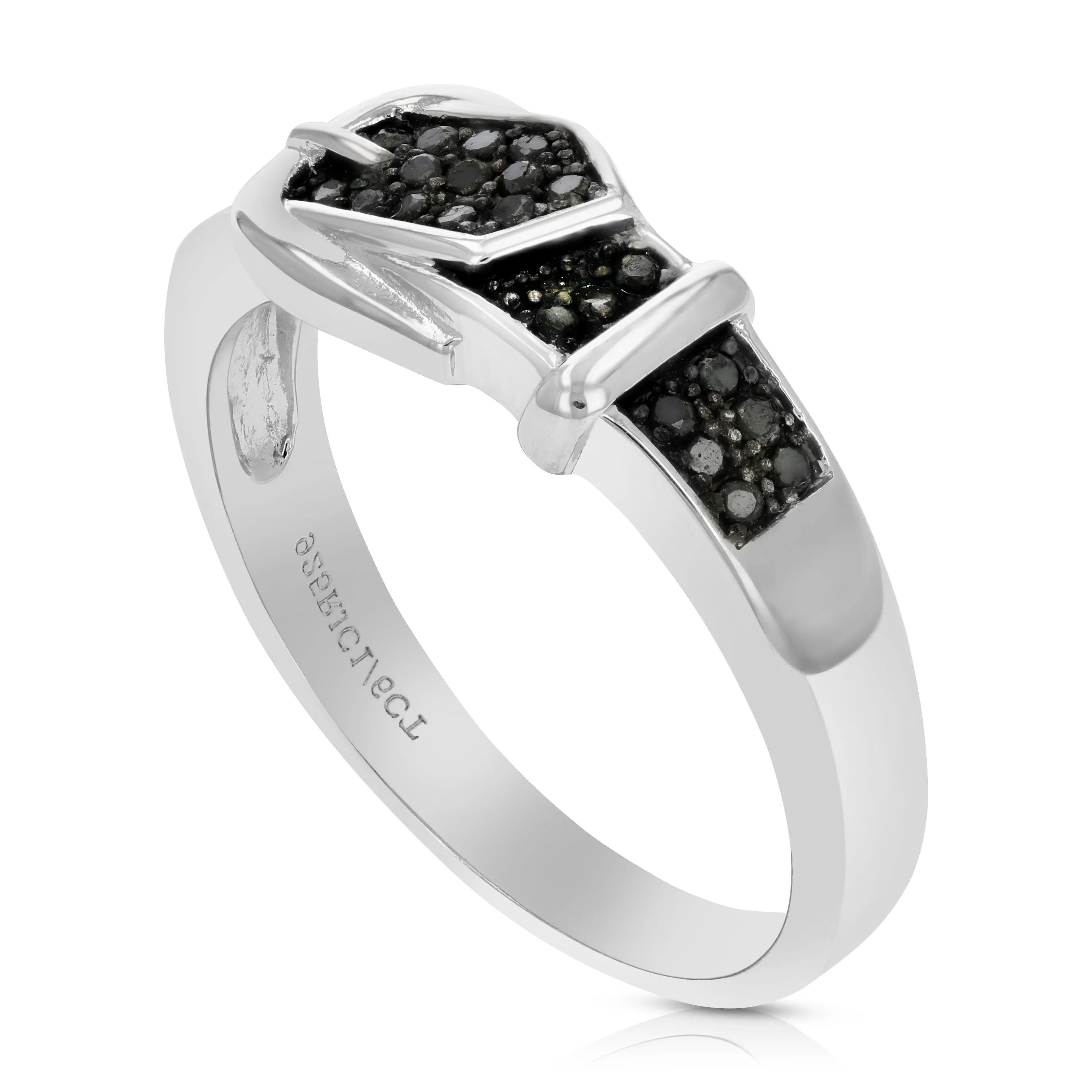 1/6 cttw Black Diamond Belt Band in .925 Sterling Silver