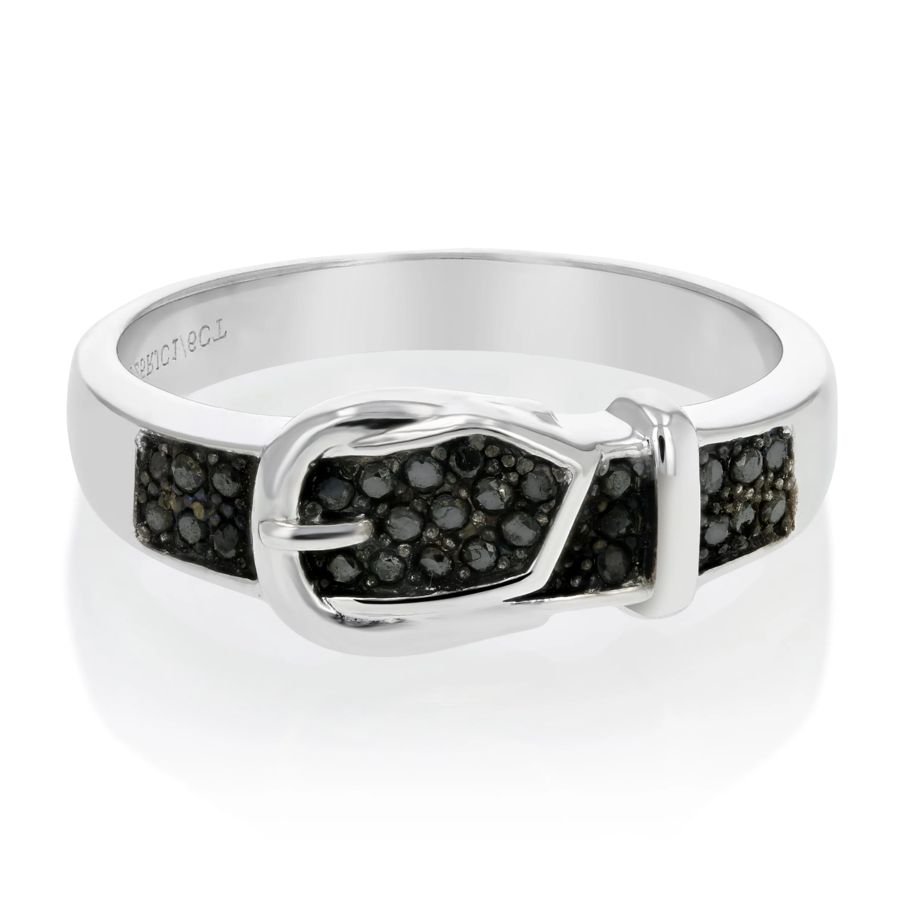 1/6 cttw Black Diamond Belt Band in .925 Sterling Silver