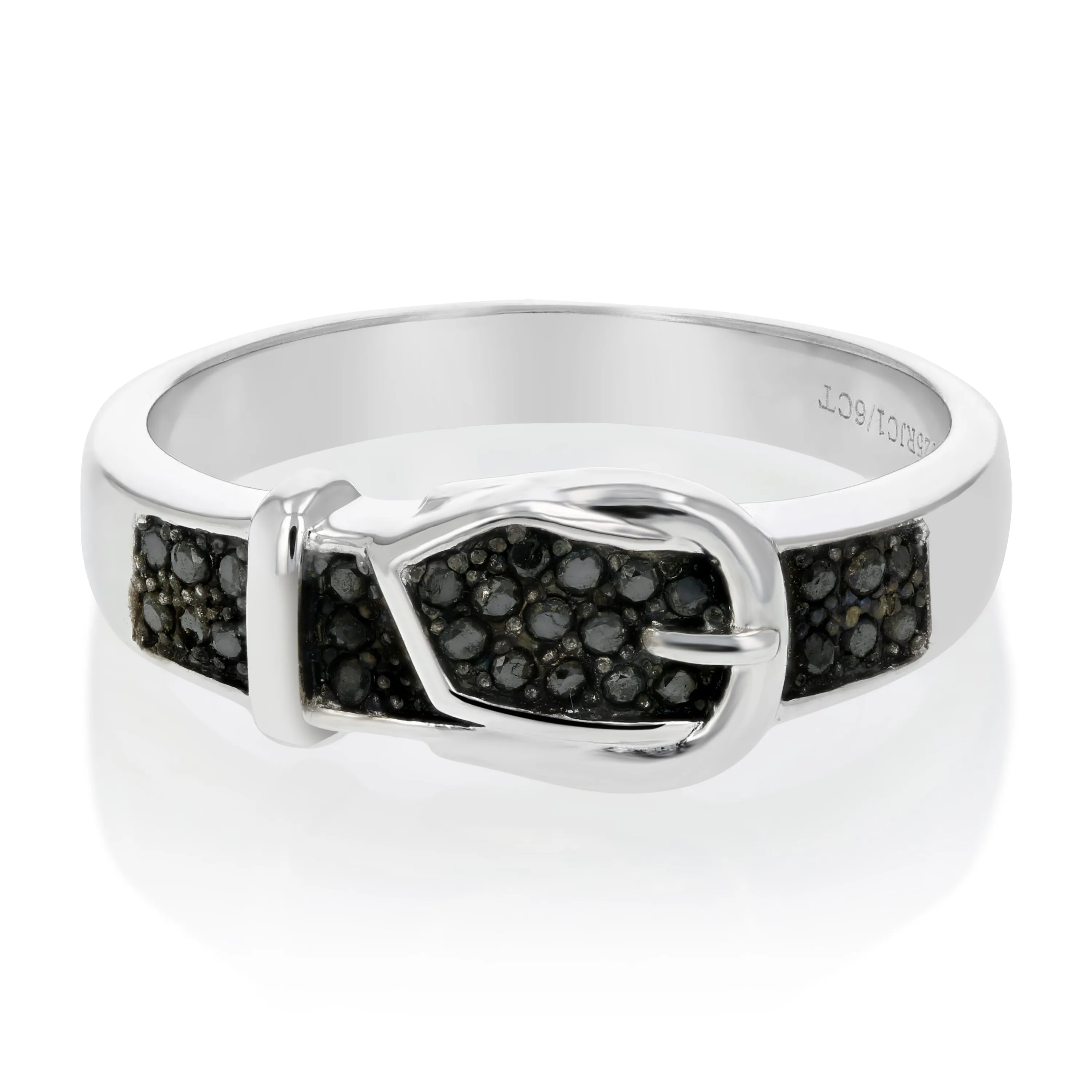 1/6 cttw Black Diamond Belt Band in .925 Sterling Silver