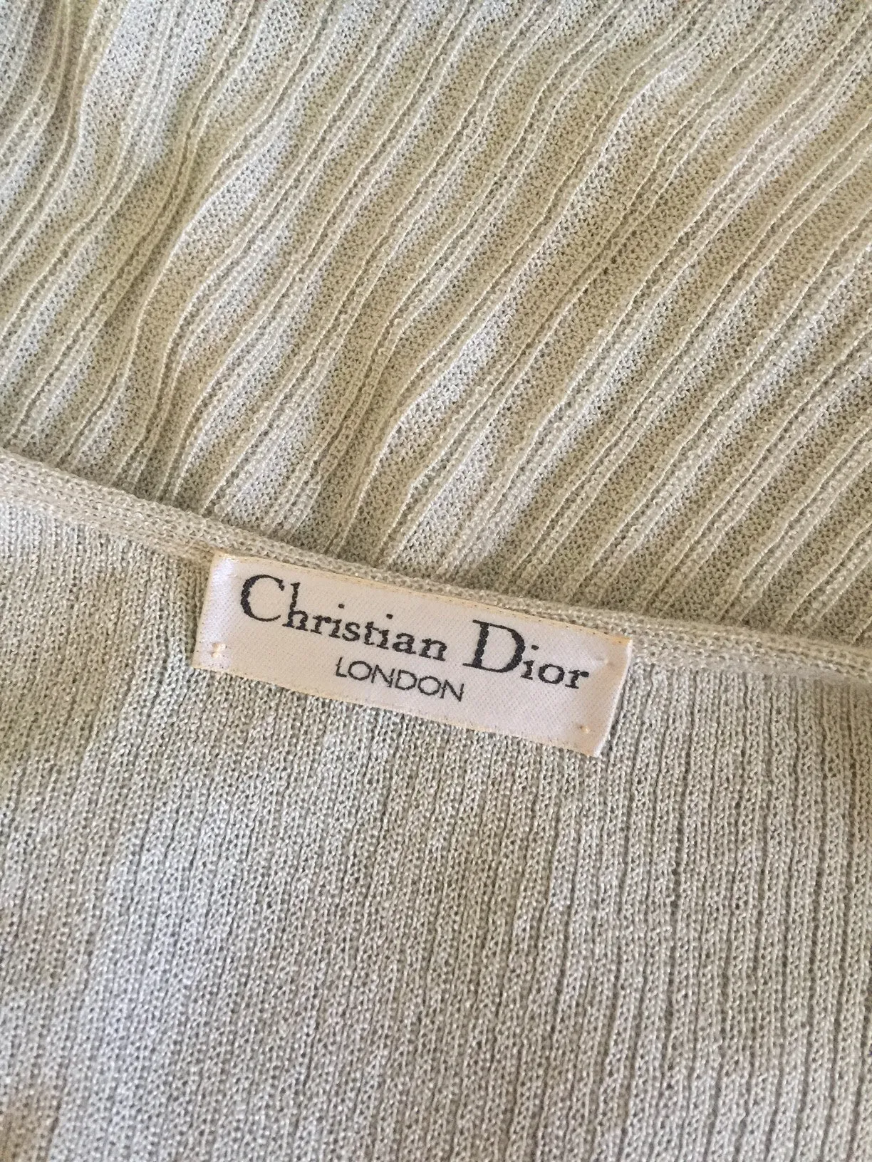 1970s Christian Dior Pale Green Knit Midi Dress