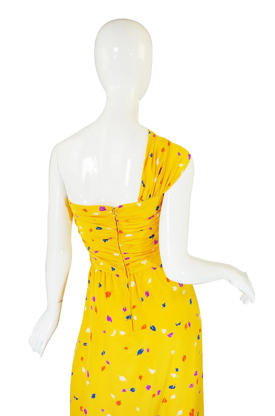 1970s Oscar De La Renta Silk Maxi Dress