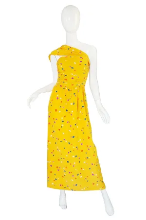 1970s Oscar De La Renta Silk Maxi Dress