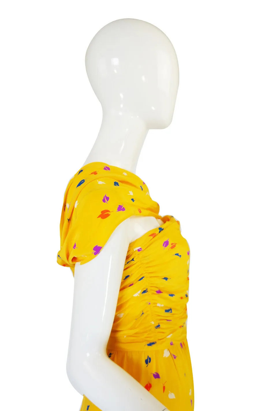 1970s Oscar De La Renta Silk Maxi Dress
