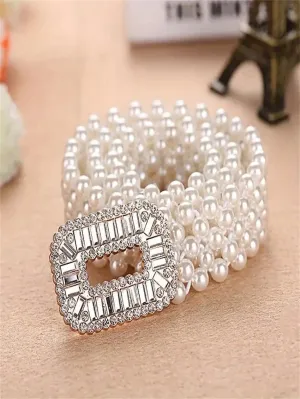 1pc White Pearl Waist Chain Belt- FD ⚡