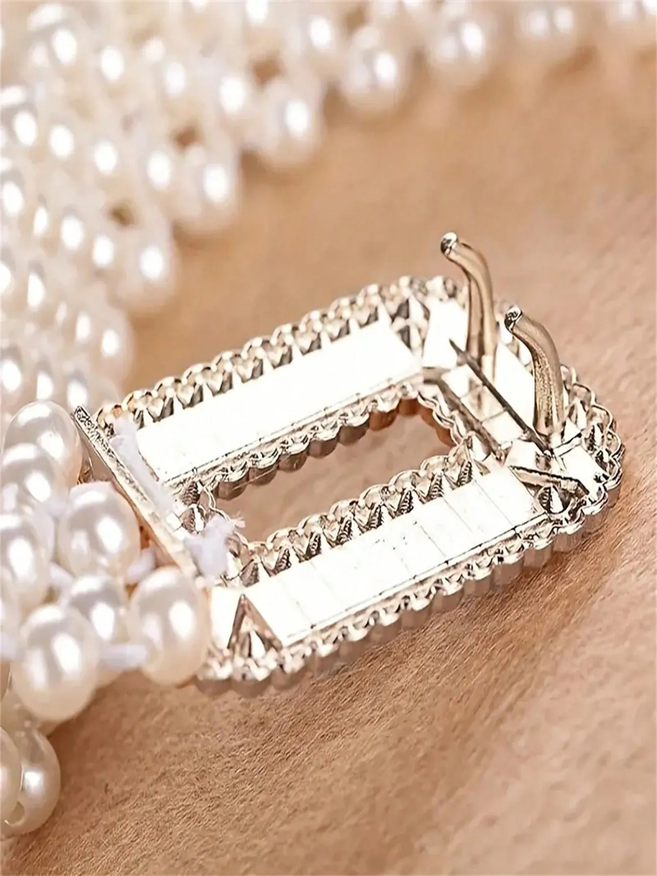 1pc White Pearl Waist Chain Belt- FD ⚡