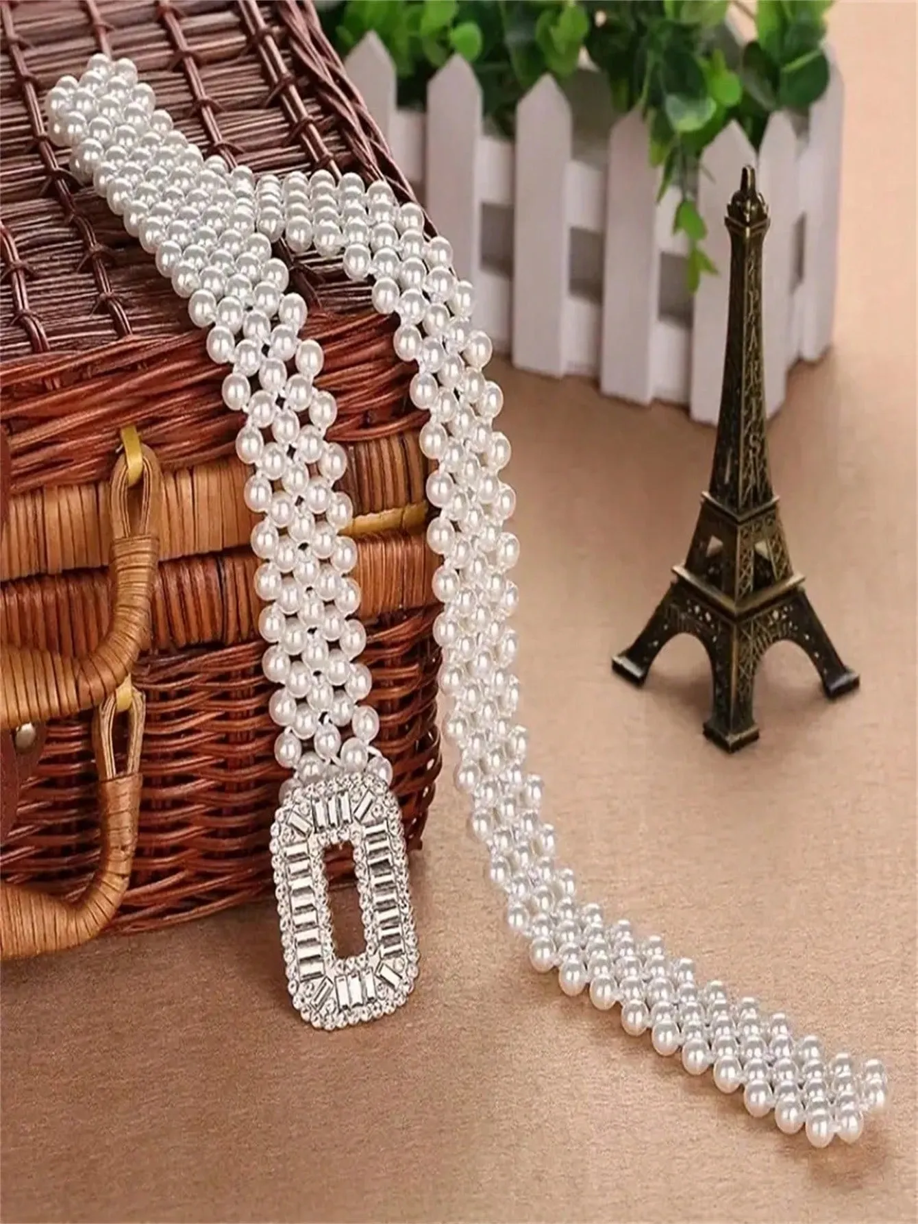1pc White Pearl Waist Chain Belt- FD ⚡