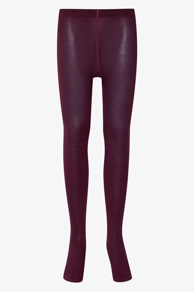 2 Pack Floral Tights Burgundy And Grey
