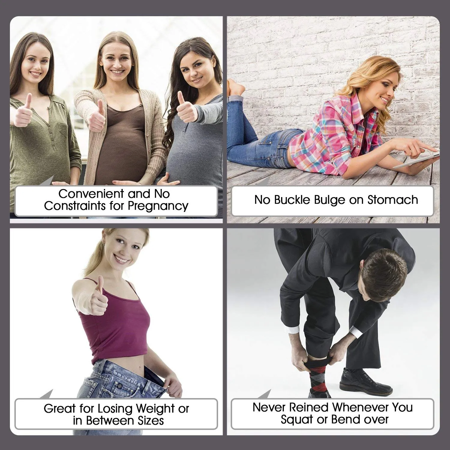 2 Pack Invisible Women Stretch Belt No Show Elastic Web Strap Belt with Flat Buckle for Jeans Pants Dresses