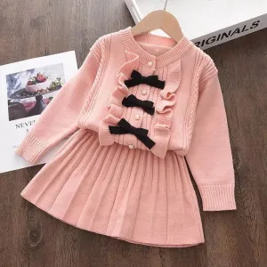 2 pc faux pearl skirt   Cardi