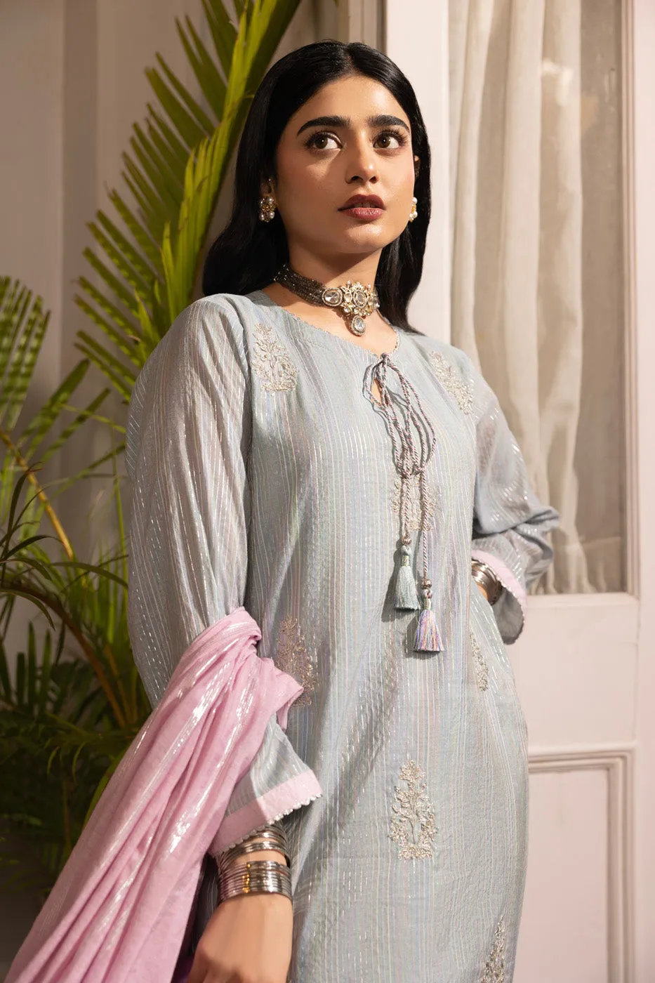 3 Pc Dyed Embroidered Outfit
