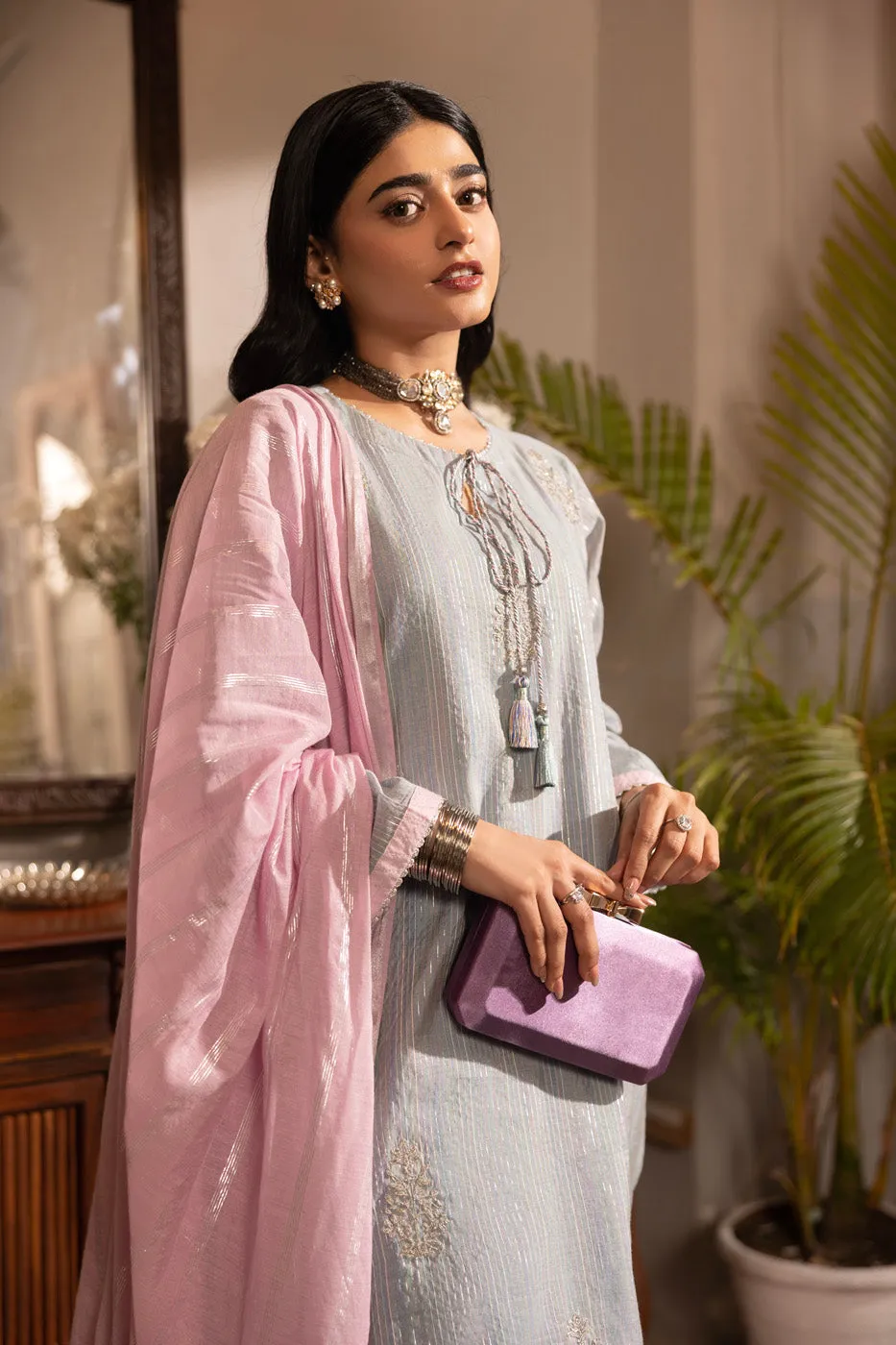3 Pc Dyed Embroidered Outfit