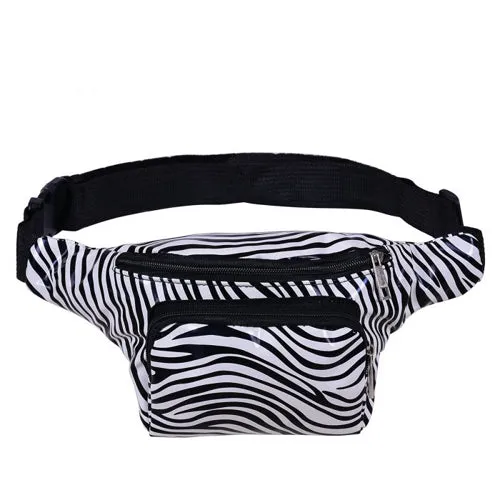 80s/90s Zebra Print PU Festival Bum Bag