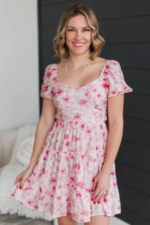 Always Enough Floral Mini Dress- Pink