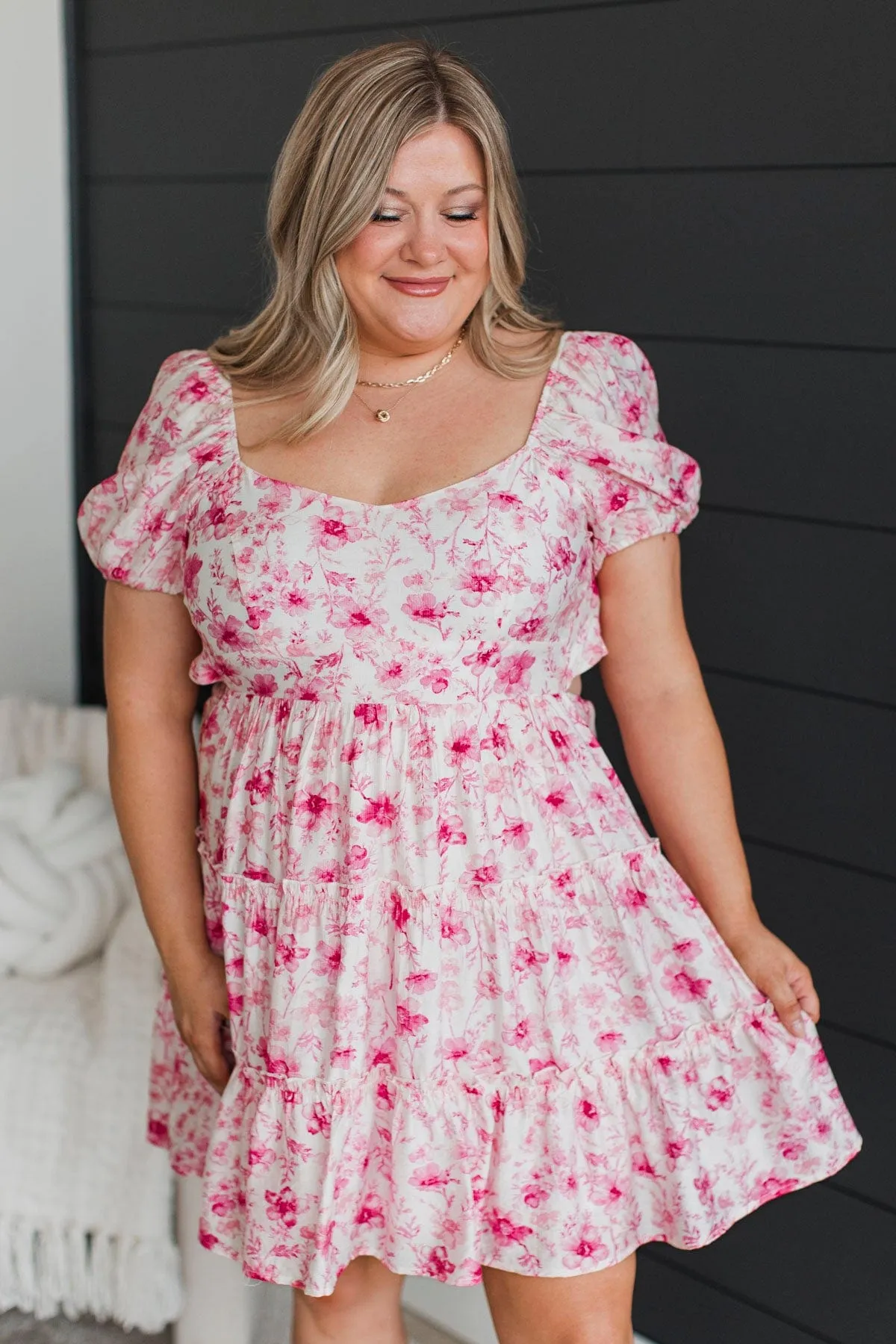 Always Enough Floral Mini Dress- Pink