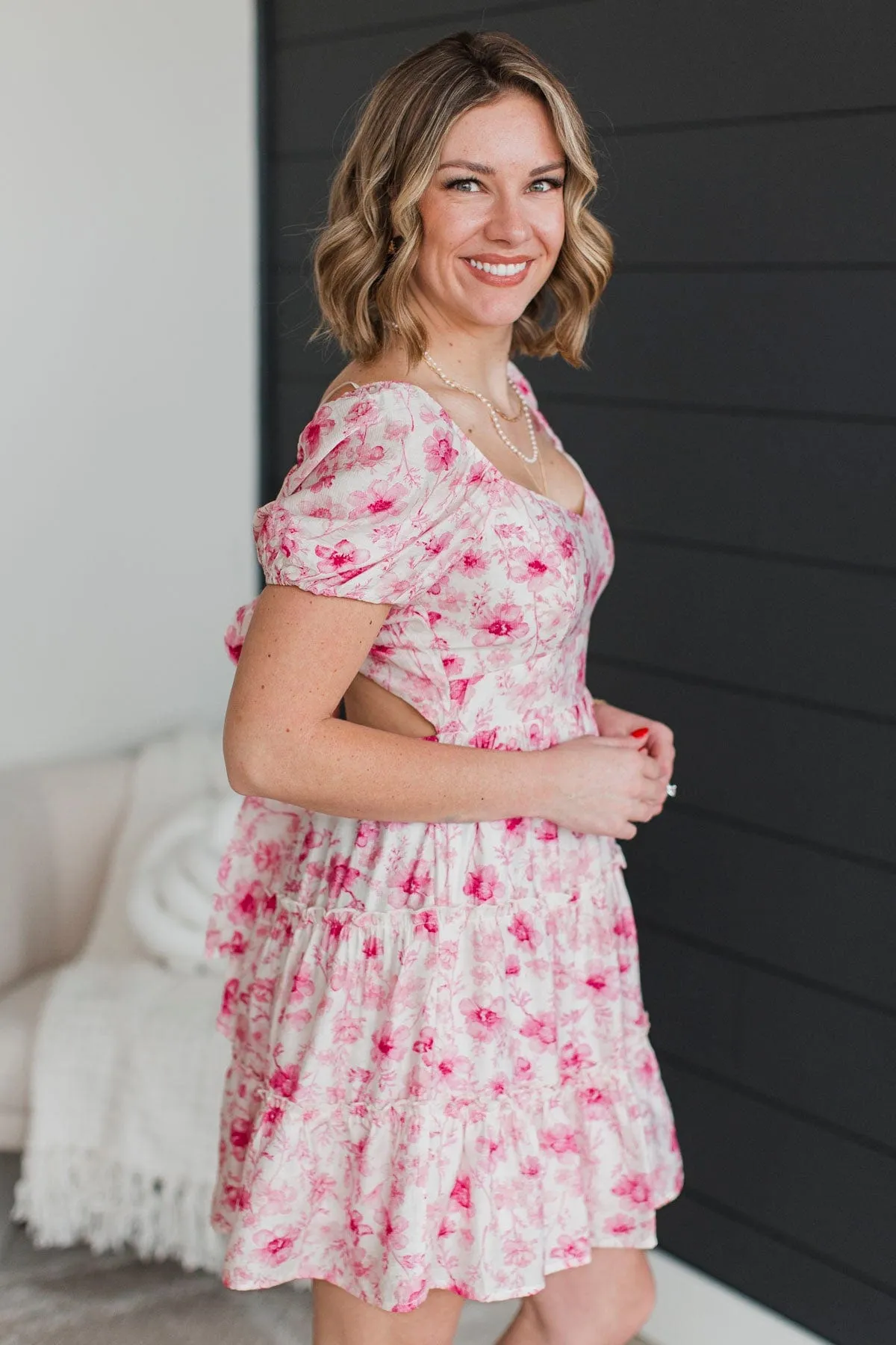 Always Enough Floral Mini Dress- Pink