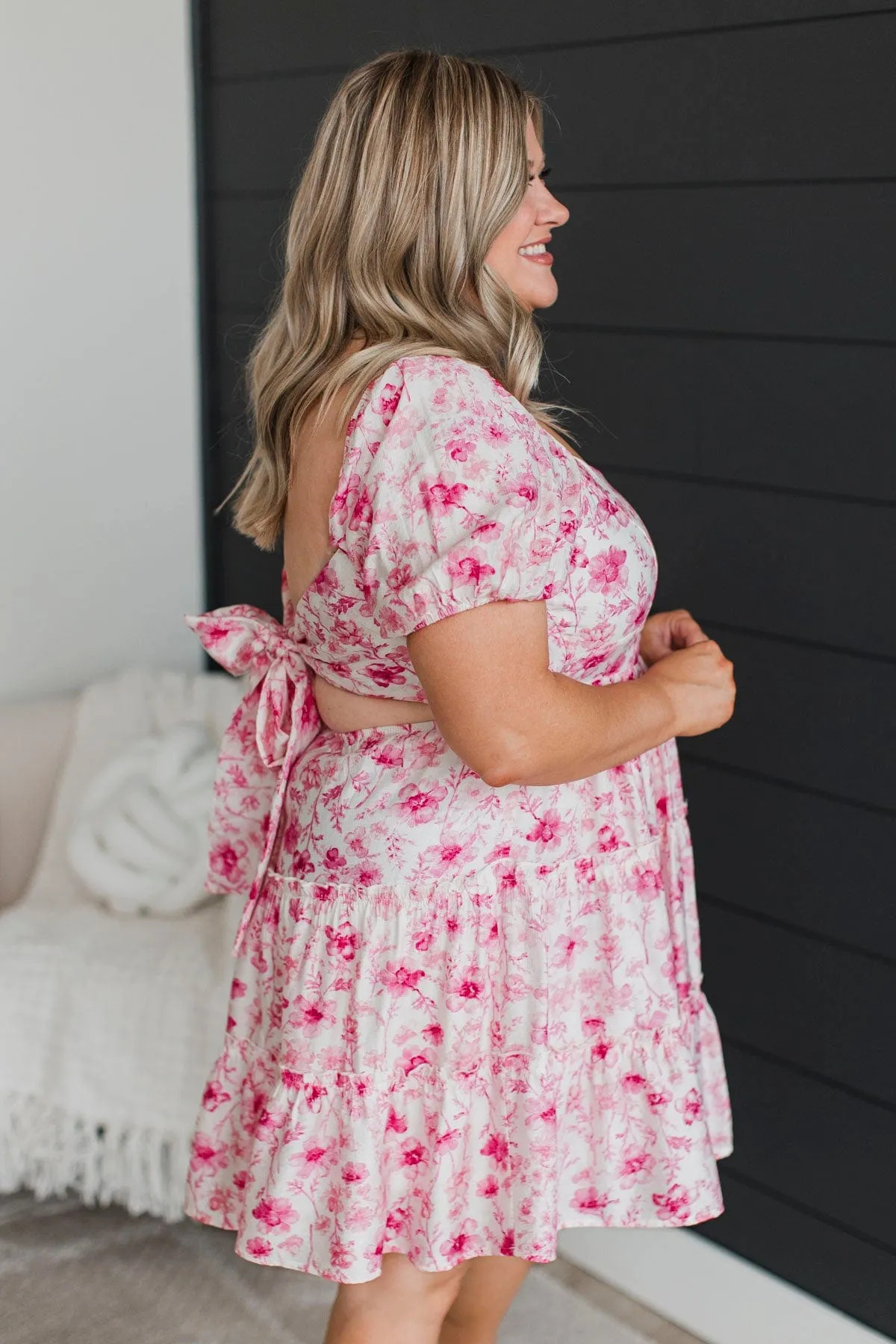Always Enough Floral Mini Dress- Pink
