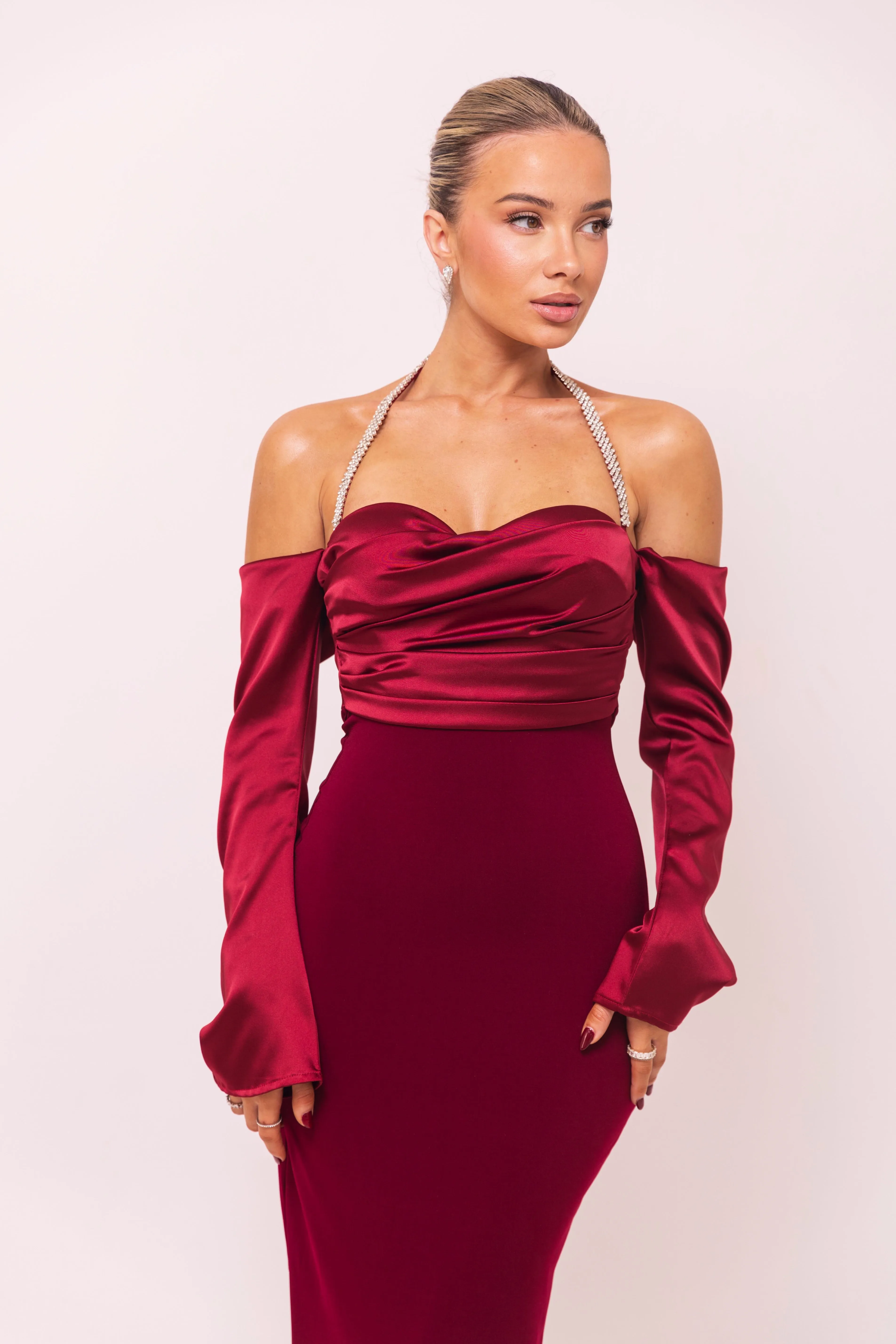 Alyssia Maroon Dress