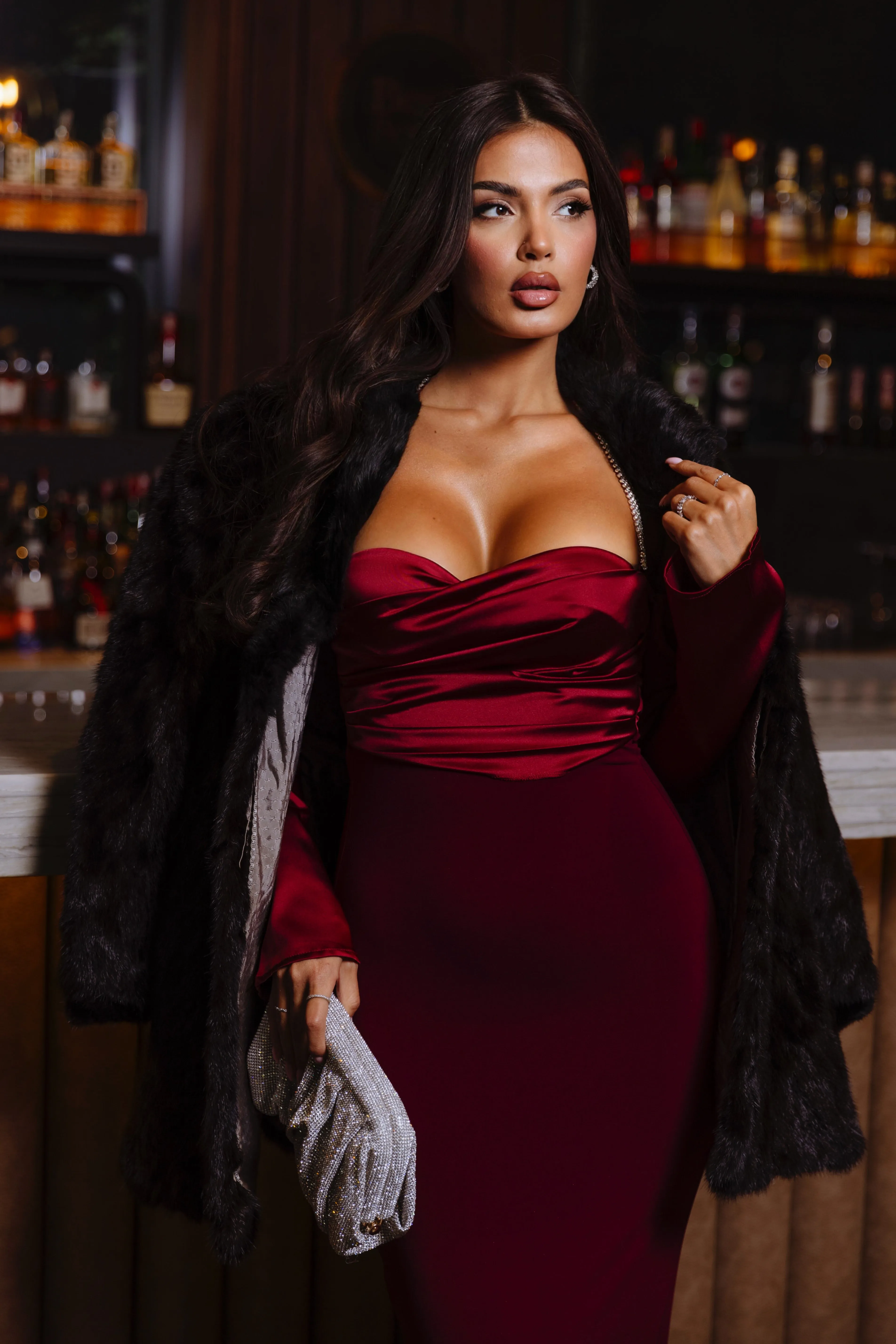 Alyssia Maroon Dress