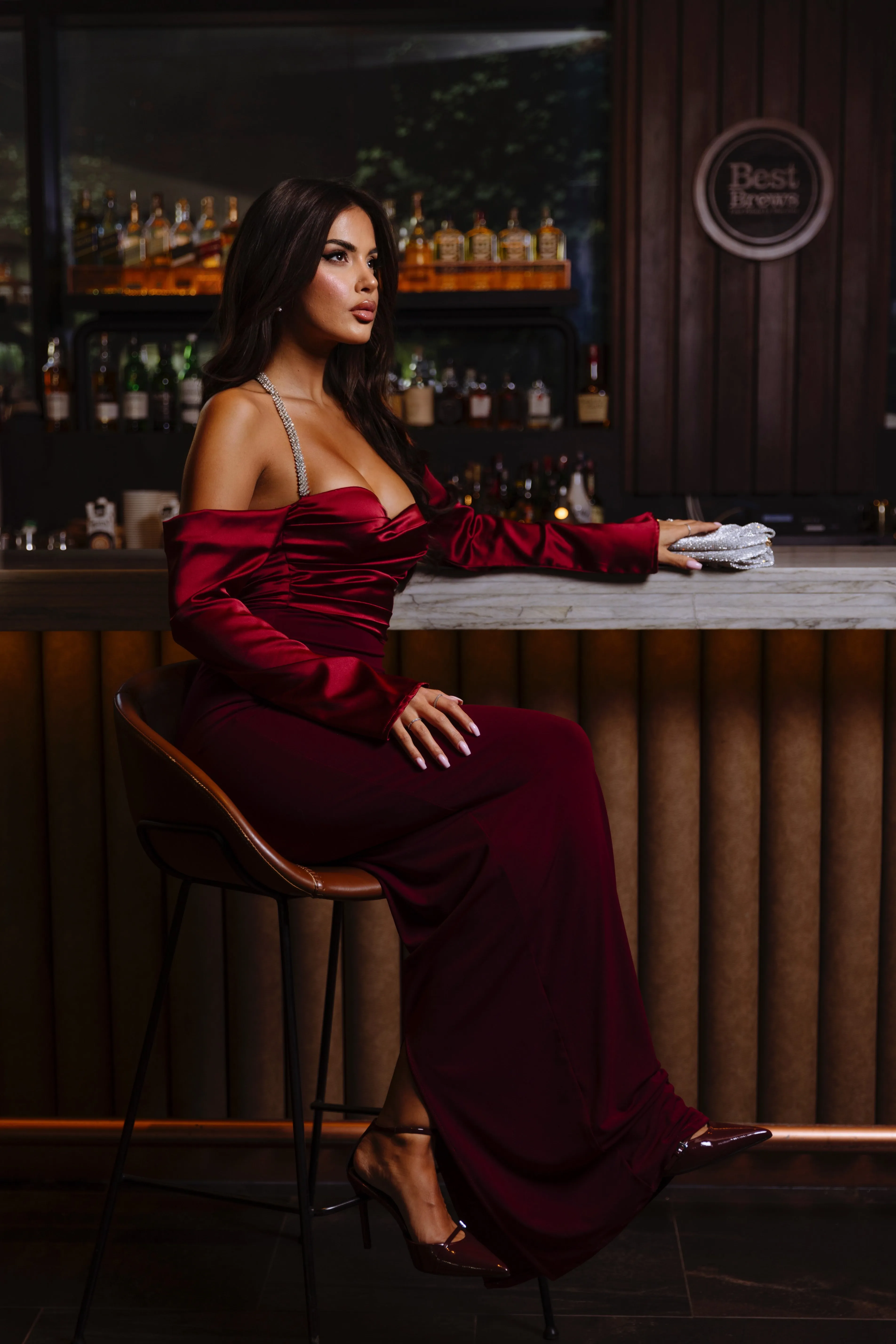 Alyssia Maroon Dress