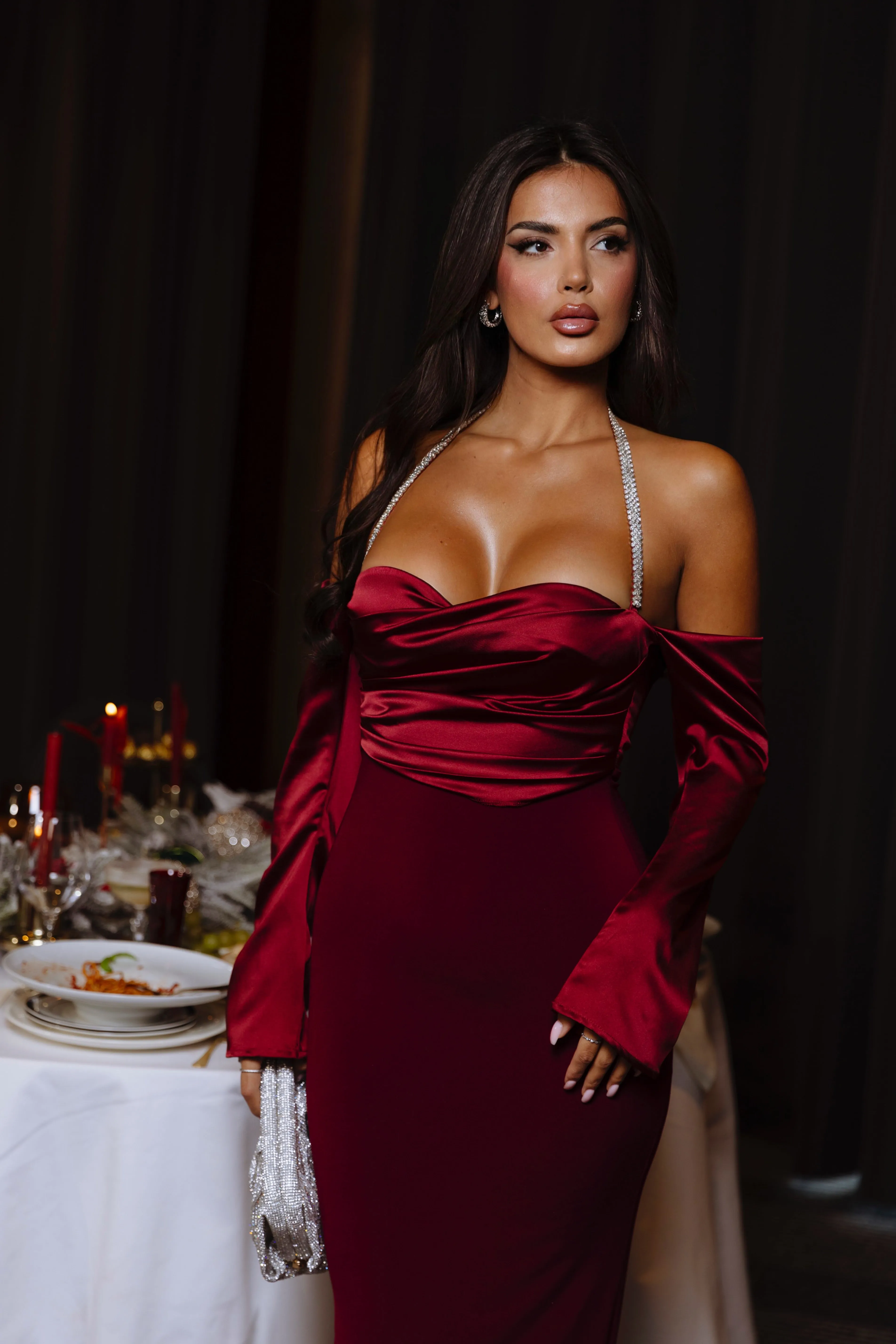 Alyssia Maroon Dress