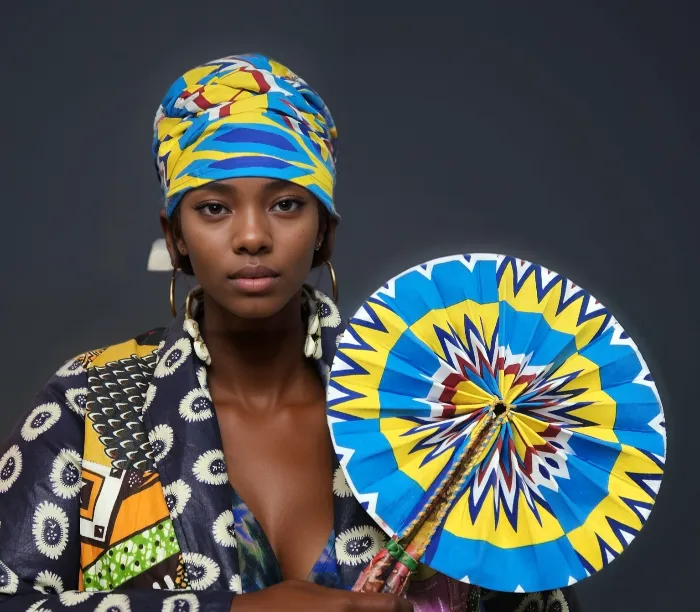 Ankara Scarf with Matching Fan Set
