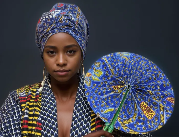 Ankara Scarf with Matching Fan Set
