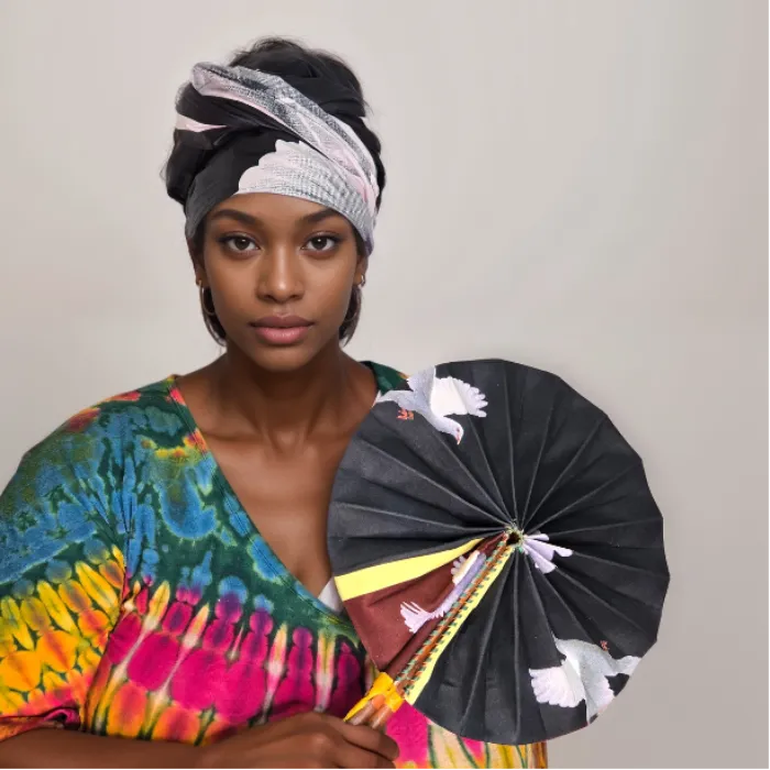 Ankara Scarf with Matching Fan Set
