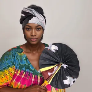 Ankara Scarf with Matching Fan Set