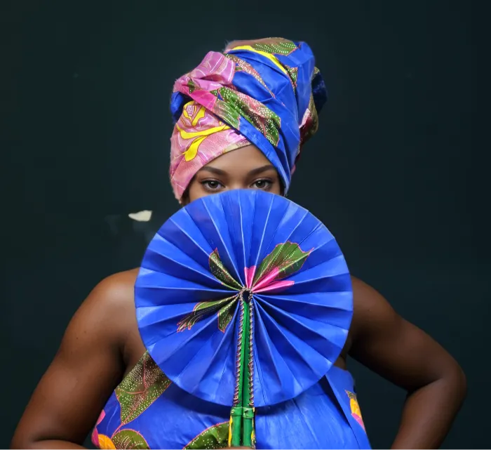 Ankara Scarf with Matching Fan Set