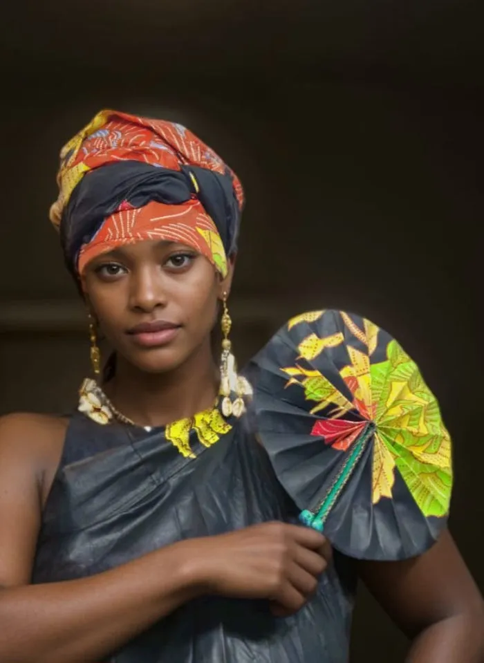 Ankara Scarf with Matching Fan Set