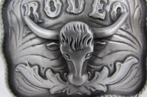 Antique Silver Metal Rodeo Bull Head Skull 3D Belt Buckle Men Cowboy Accessories