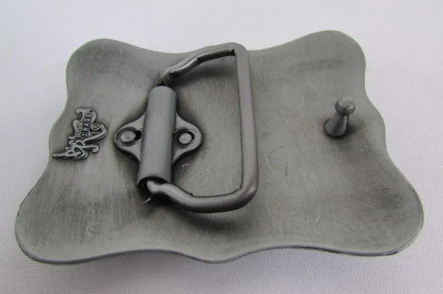 Antique Silver Metal Rodeo Bull Head Skull 3D Belt Buckle Men Cowboy Accessories
