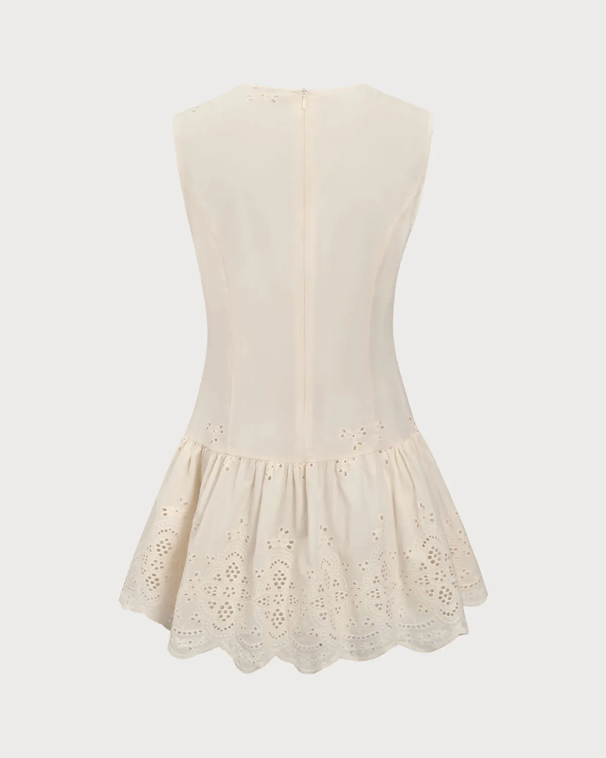 Apricot Embroidery Sleeveless Mini Dress