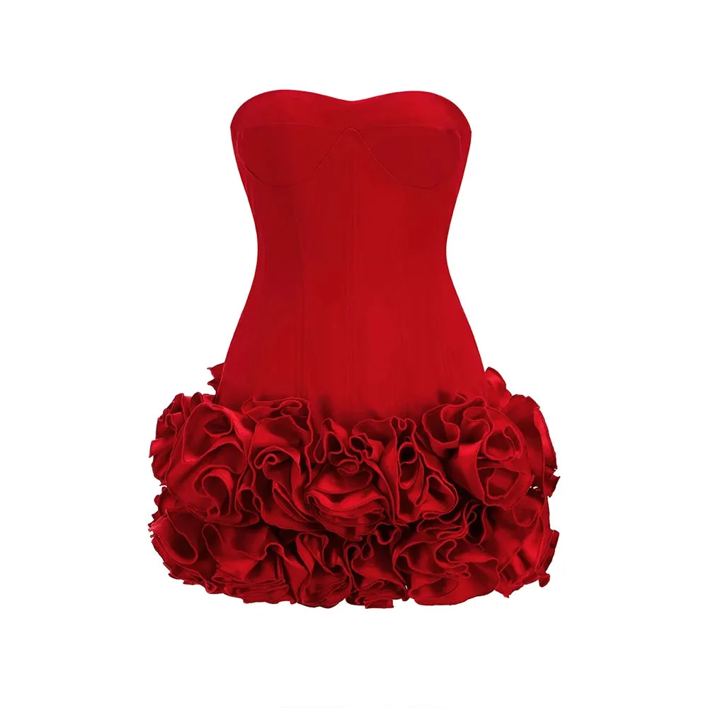 Autumn Strapless Party Dress