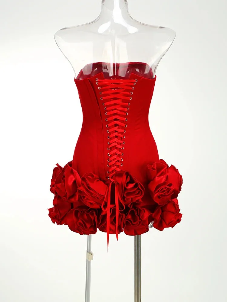 Autumn Strapless Party Dress