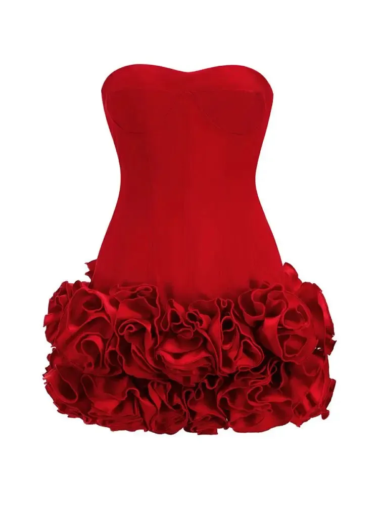 Autumn Strapless Party Dress