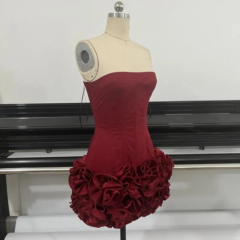 Autumn Strapless Party Dress