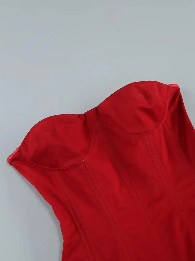 Autumn Strapless Party Dress
