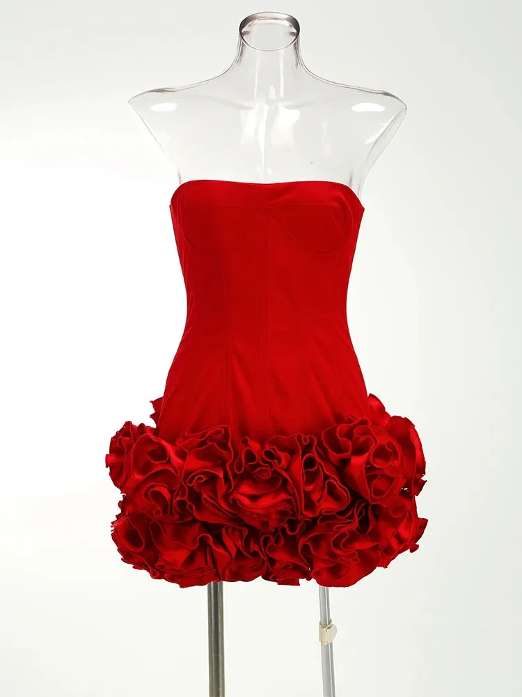 Autumn Strapless Party Dress