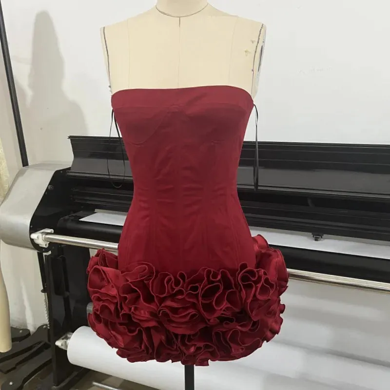 Autumn Strapless Party Dress