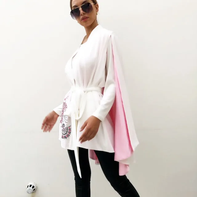 AW19 WHITE KIMONO CAPE