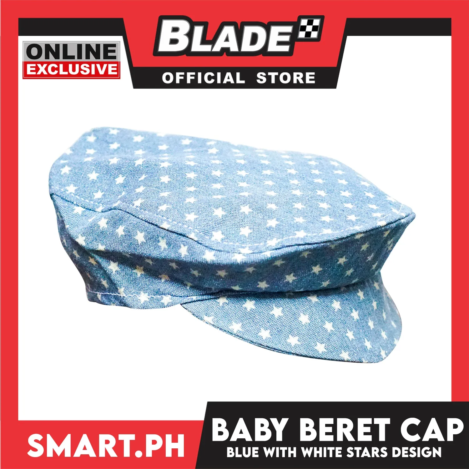 Baby Beret Cap Star Design (Blue)