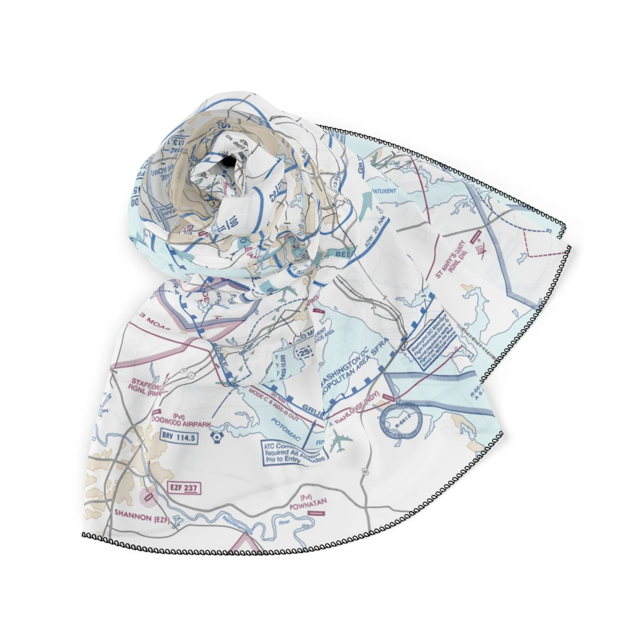Baltimore-Washington Flyway Chart poly scarf