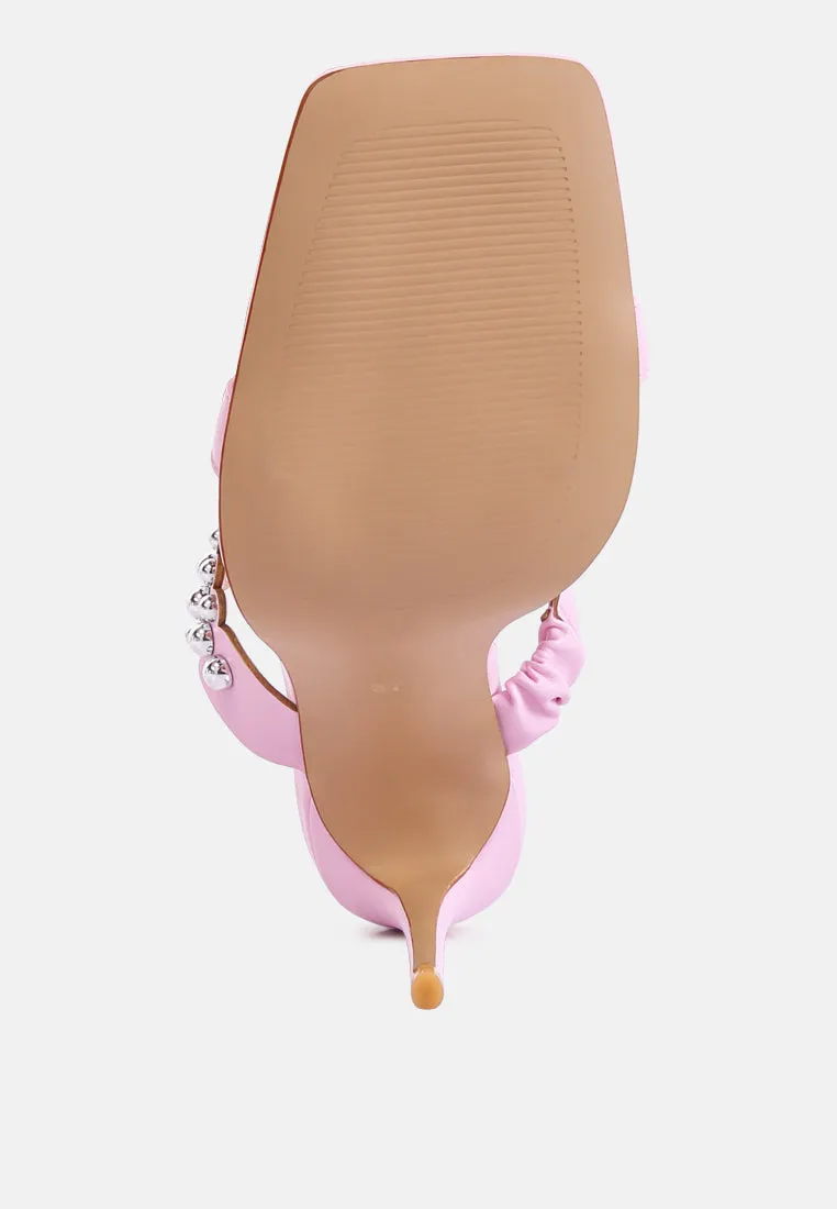 Bandy Stieletto Heel Metal Stud Sandals By Ruw